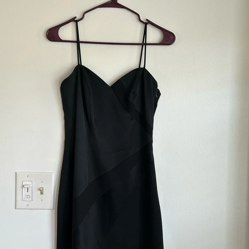 90s Black Maxi Dress Spaghetti Straps Size 4 Vintage Party Special Occasion - Picture 2 of 7